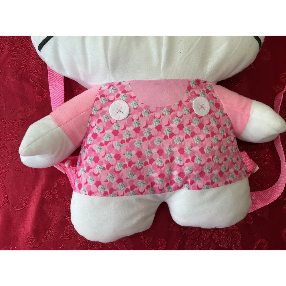 Hello Kitty Plush Backpack Pink Floral Jumper Sanrio Stuffed Animal Bag 18 inch